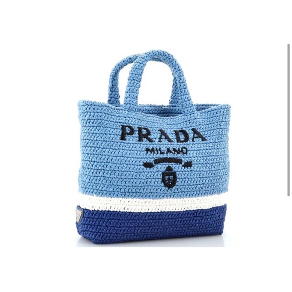 **Brand New with Tags** Blue Prada Raffia Bag - Picture 3 of 3